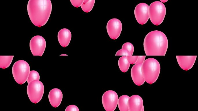 气球落下唯美气球粉色气球带通道
