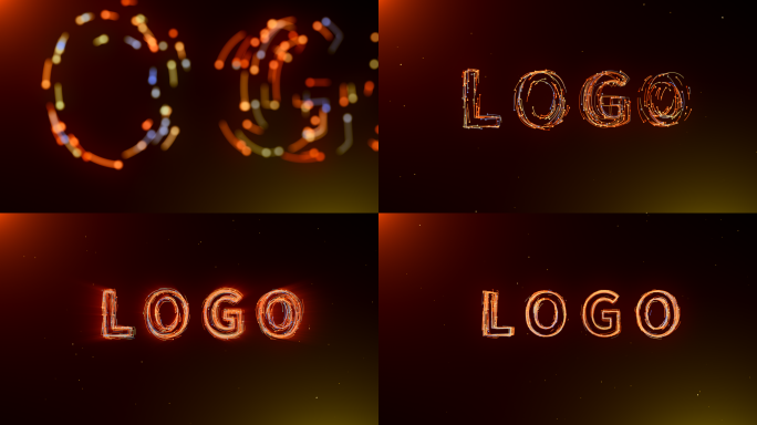大气线性粒子LOGO标题