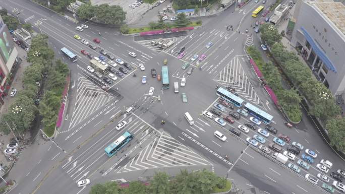 4K-HLG原素材-兰州十字街道路口