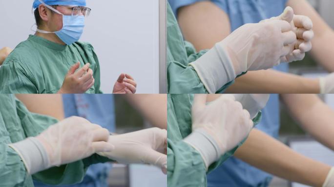 4K医院医生术前准备消毒做手术视频素材