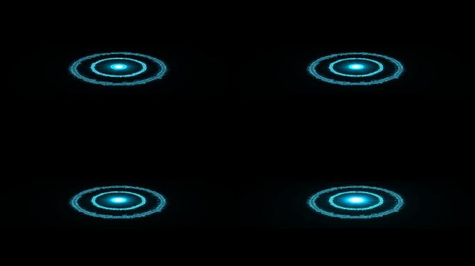立体4K蓝色电流光环光点辐射扩散通道视频