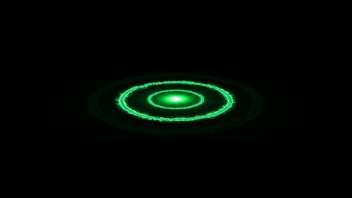 立体4K绿色电流光环光点辐射扩散通道视频