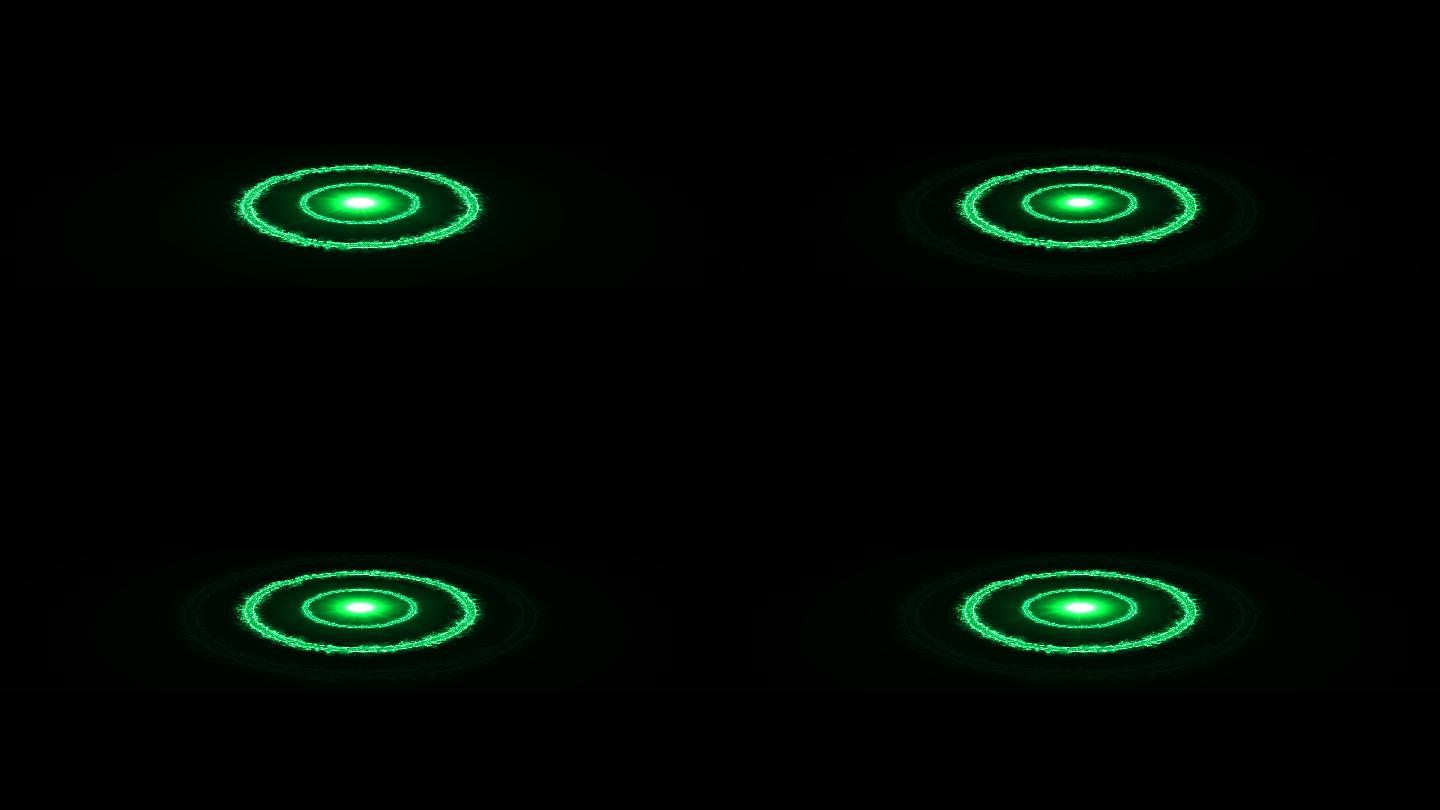 立体4K绿色电流光环光点辐射扩散通道视频