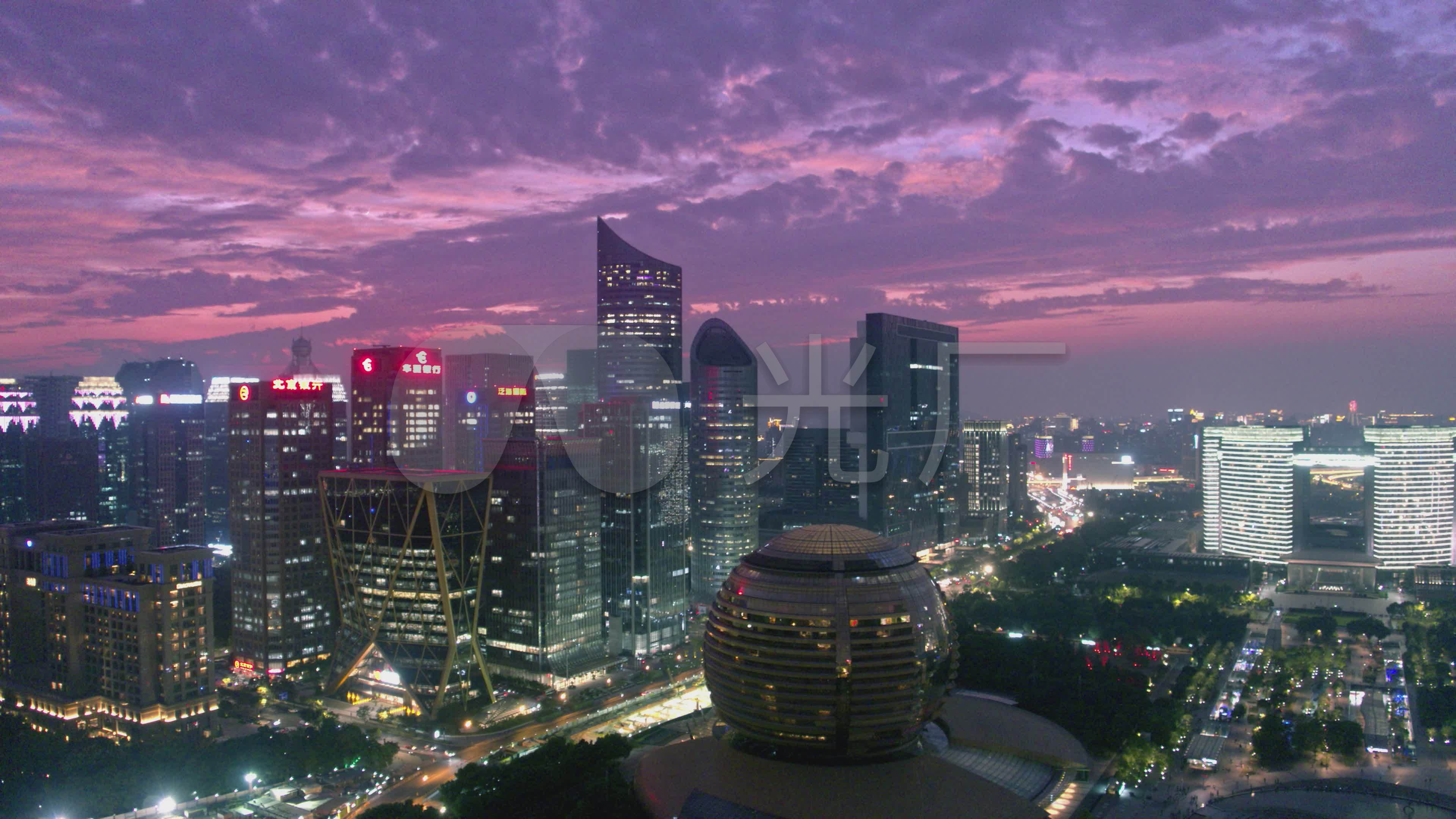 杭州錢江新城夜景_3840x2160_高清視頻素材下載(編號:4911192)_實拍