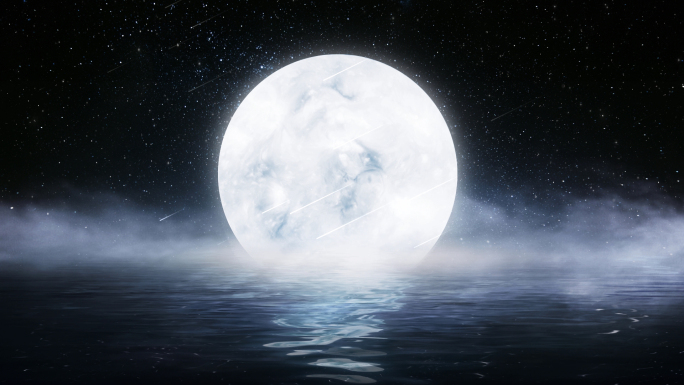 星空月亮水面2