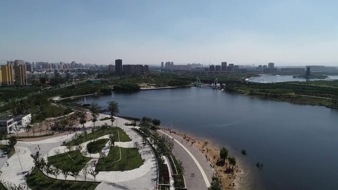 淄博孝妇河公园素材