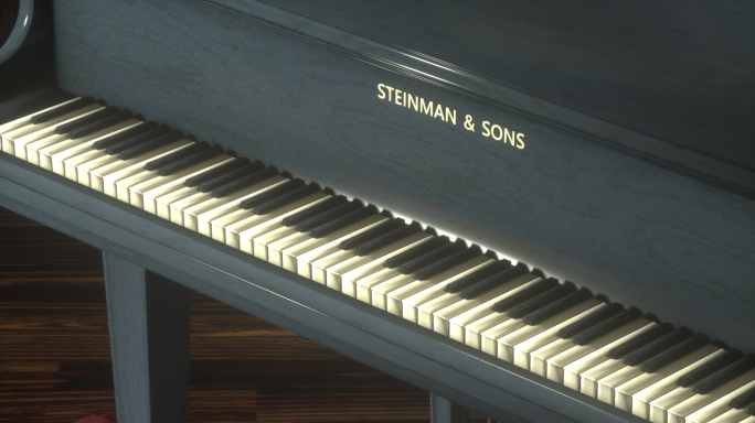 写实现代风格钢琴演奏室内C4D场景
