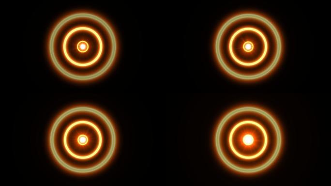 4K金黄色光点光环圈雷达扩散通道视频循环