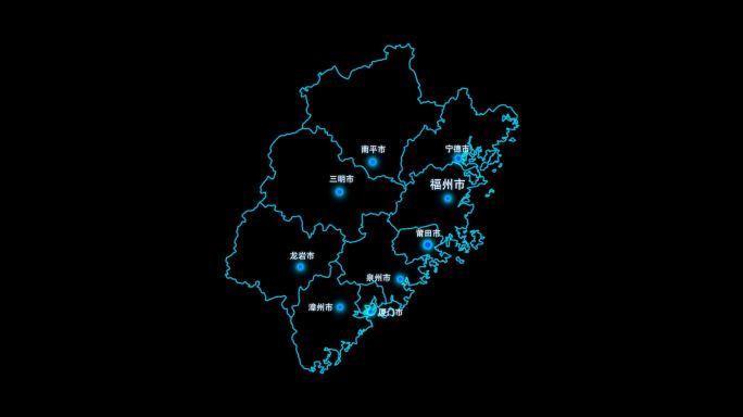 福建省地图区域辐射城市通道视频