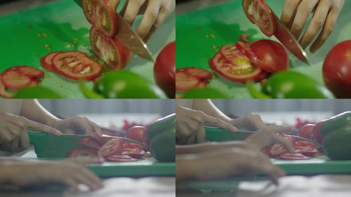 原创切菜切西红柿