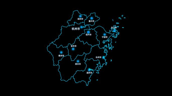 浙江省地图区域辐射城市通道视频
