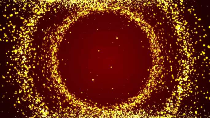 4K金色圆粒子背景循环