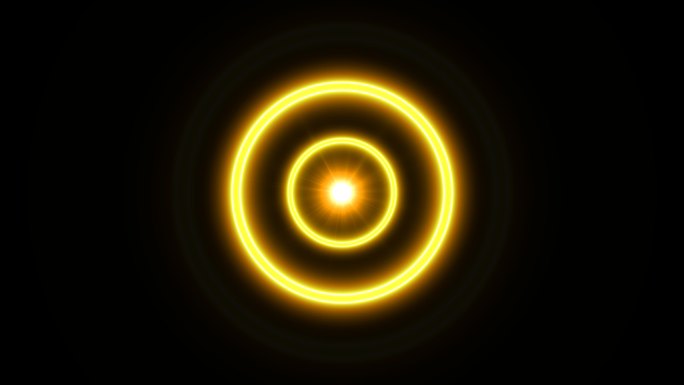 4K金黄色光点光环圈雷达扩散通道视频
