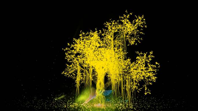 金色全息荧光树