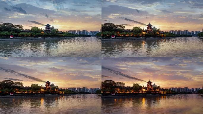 望江楼日落延时素材（替换天空）