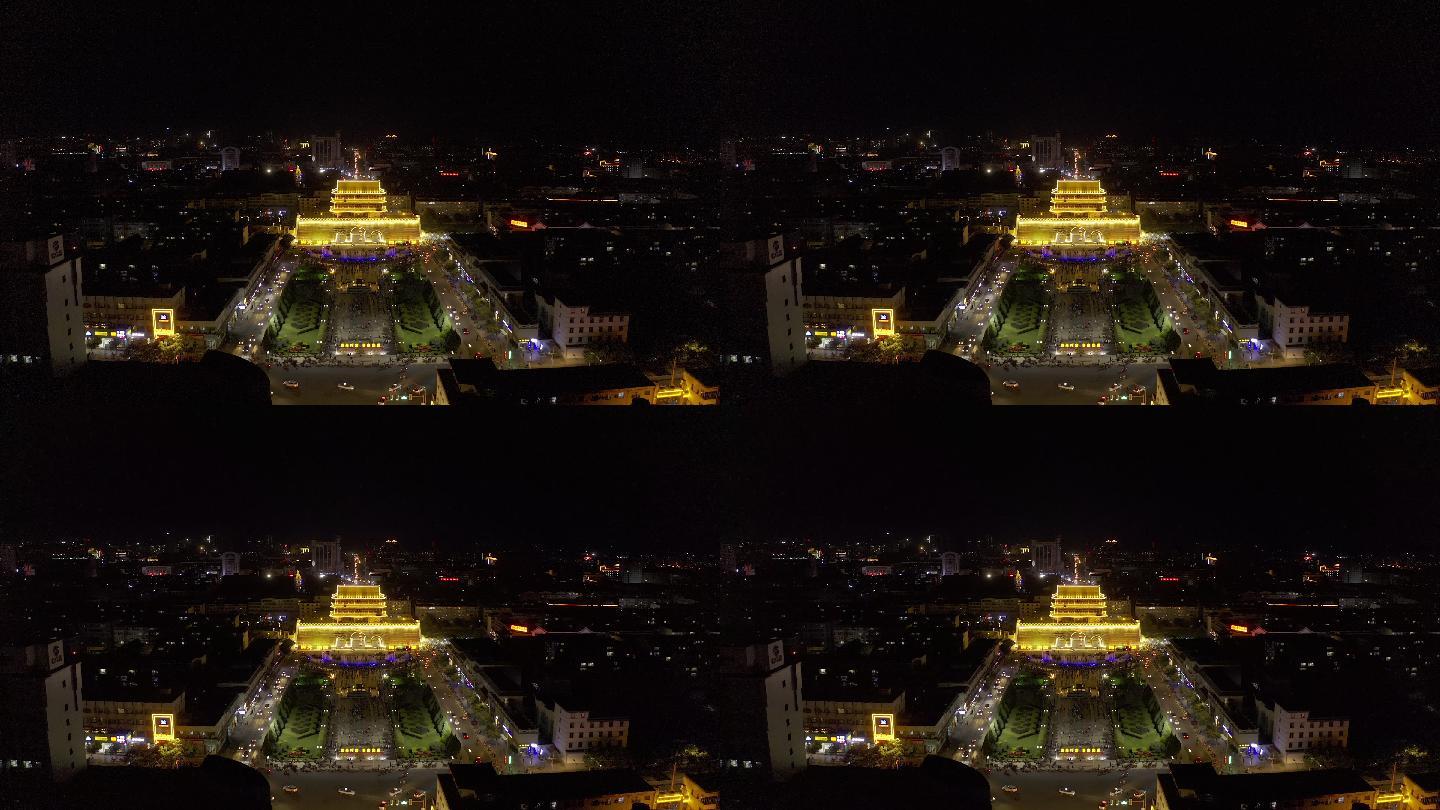 4K-HLG原素材-武威城市夜景航拍