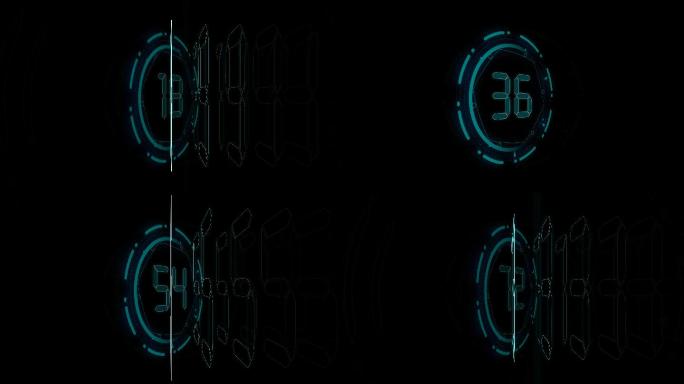 蓝色科技液晶90秒顺数计时通道视频
