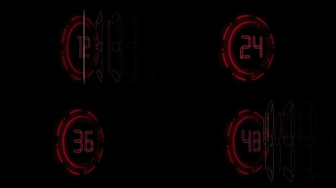 红色科技液晶60秒顺数计时通道视频
