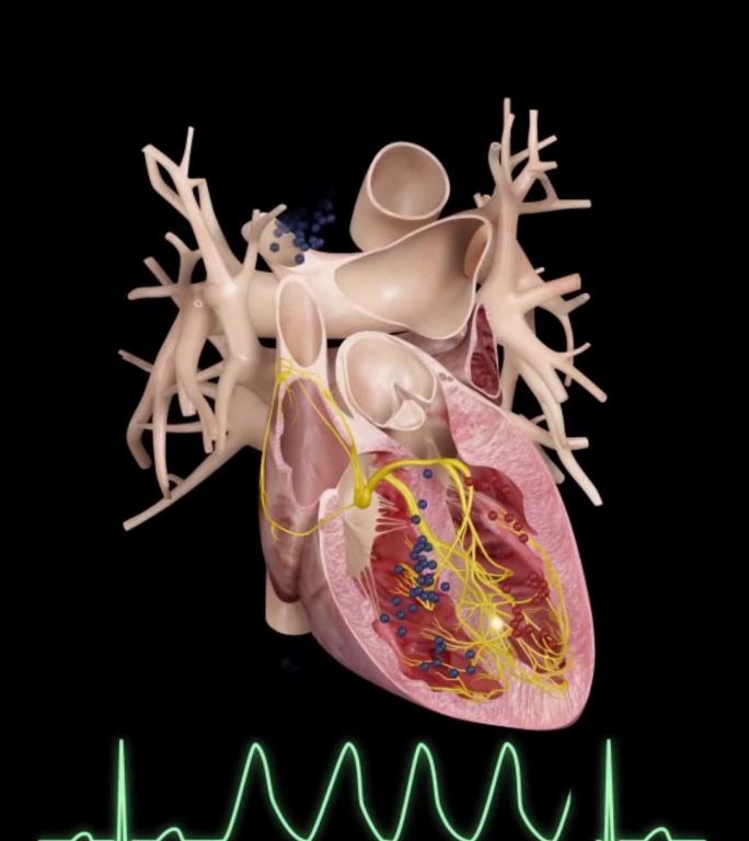 心脏工作原理血液循环心电图动画演示2