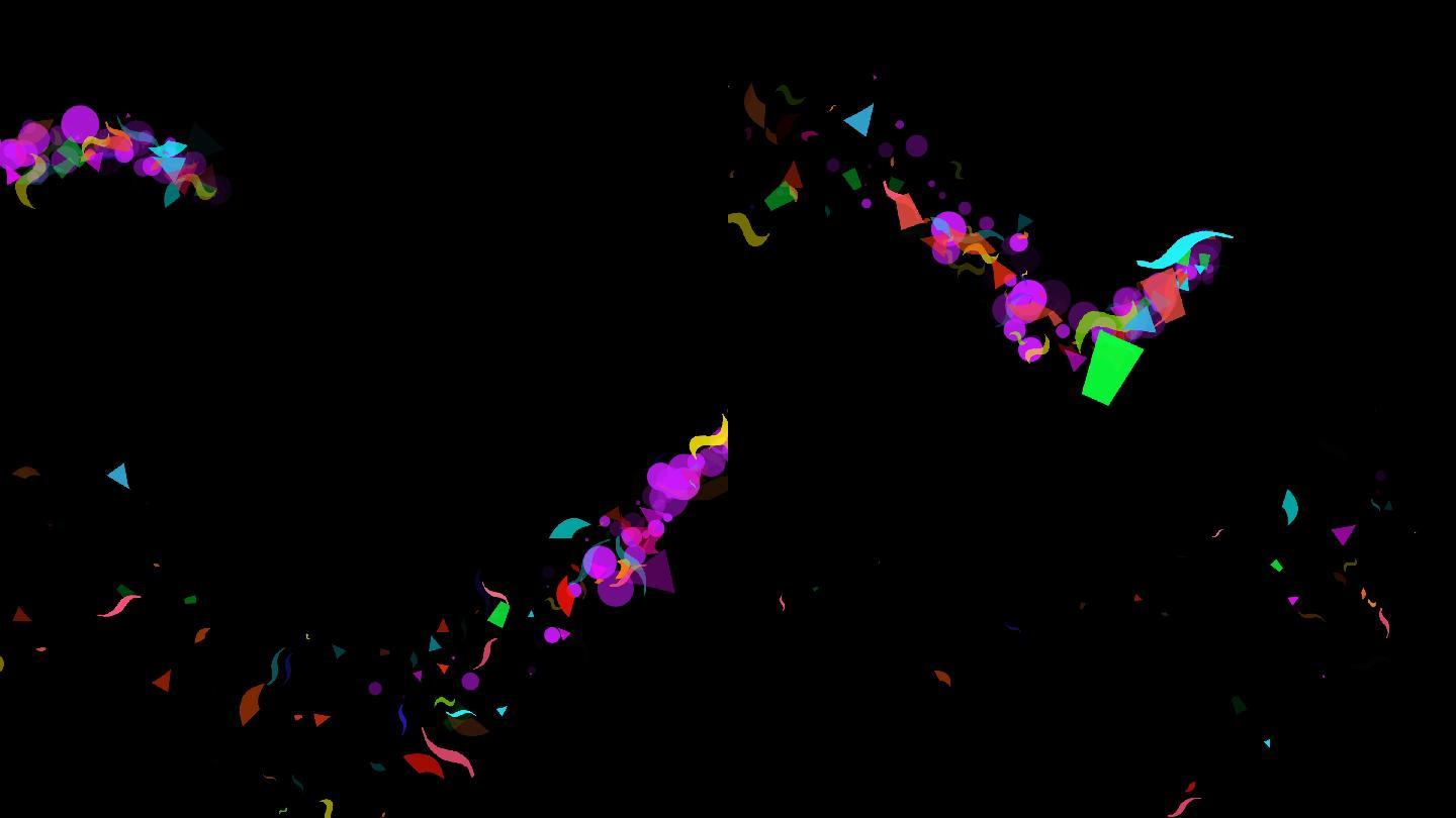 彩纸粒子曲线运动视频-alpha通道