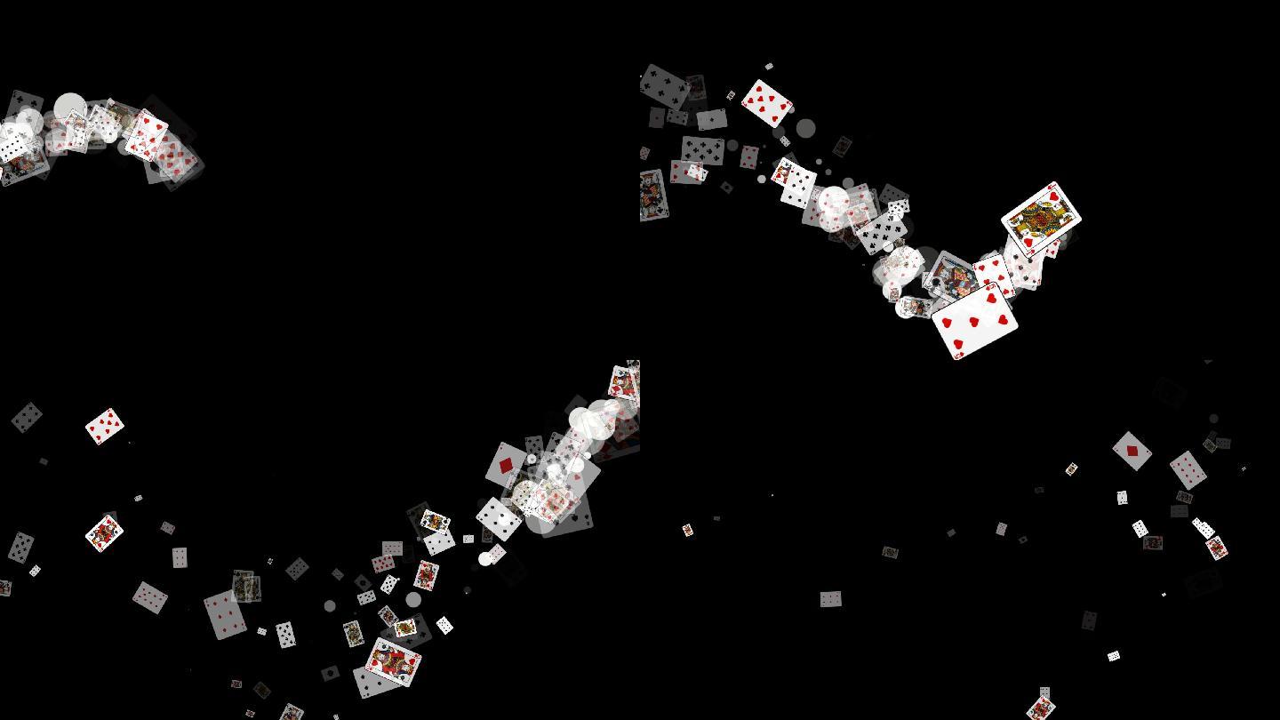 扑克牌粒子曲线运动视频-alpha通道
