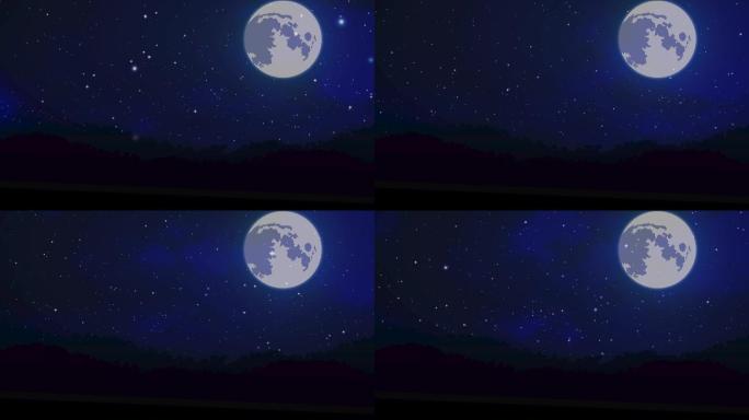 月夜月亮星空黑夜视频