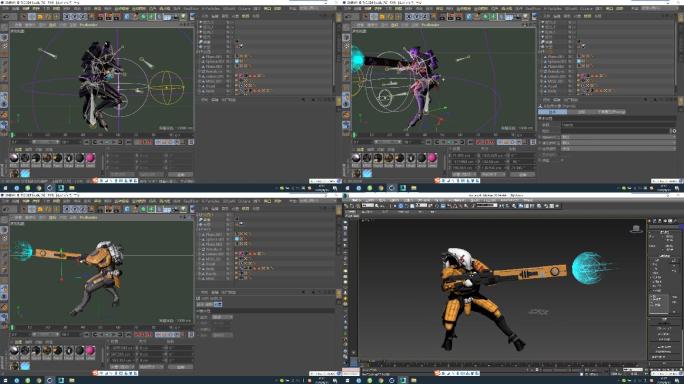 C4D+3dsmax+fbx--未来战士