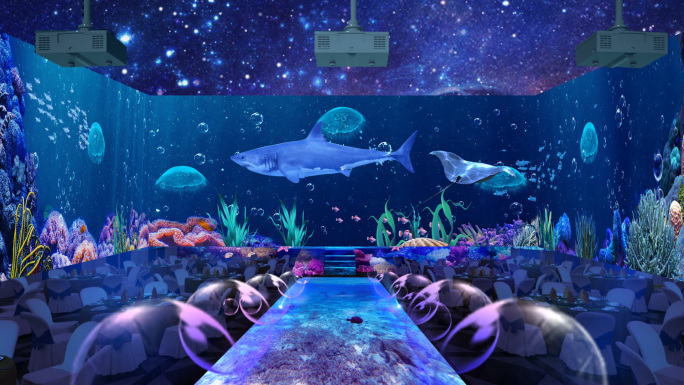 6k海底世界之鱼群-5D全息投影循环