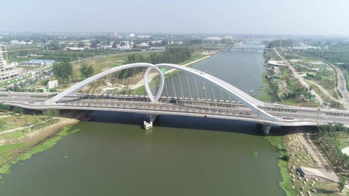 漯河牡丹江路大桥沙河原素材（4K50帧）