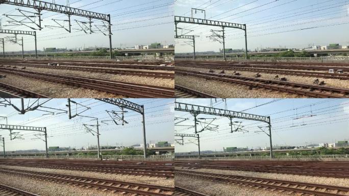 中国高铁窗外旅行拍摄第一视觉和谐号