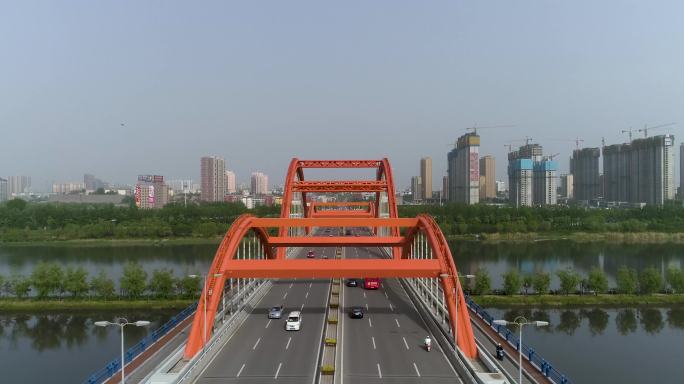 【4k】山西临汾城市航拍彩虹桥