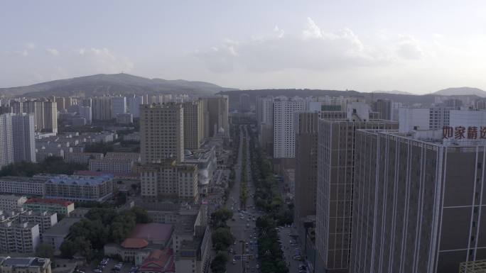 4K-HLG原素材-西宁建国大街航拍