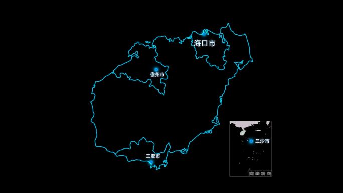 海南省地图区域辐射城市通道视频