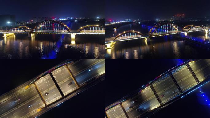 【4k】山西临汾彩虹桥夜景航拍