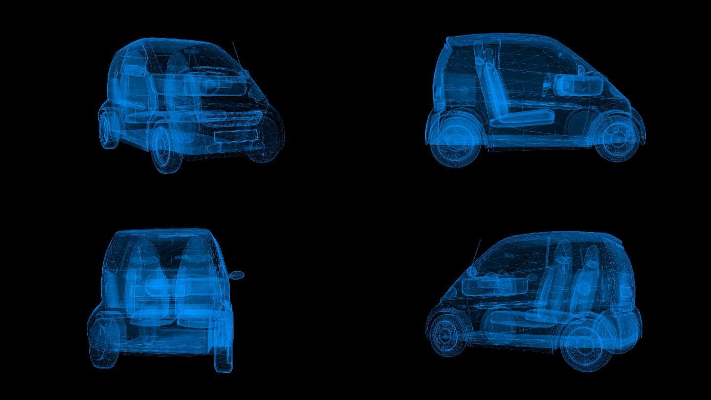 新能源小汽车科技线框360度展示