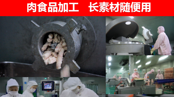 猪肉脆皮肠火腿肠食品厂宣传片素材