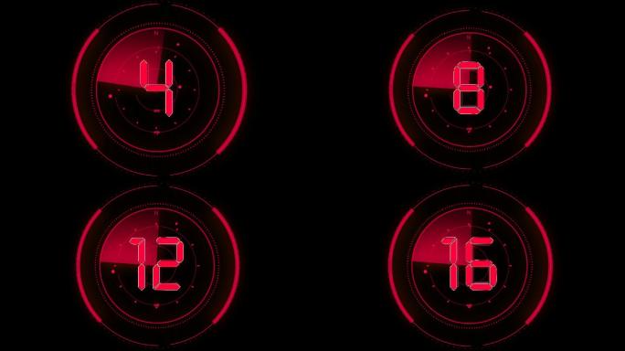 红色科技扫描液晶20秒顺数计时通道视频