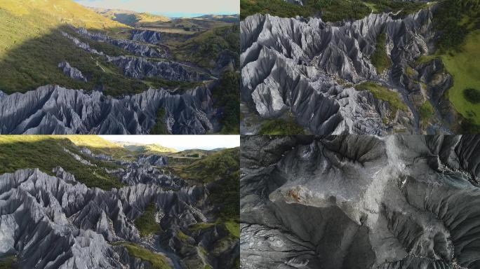 航拍八美墨石公园石林