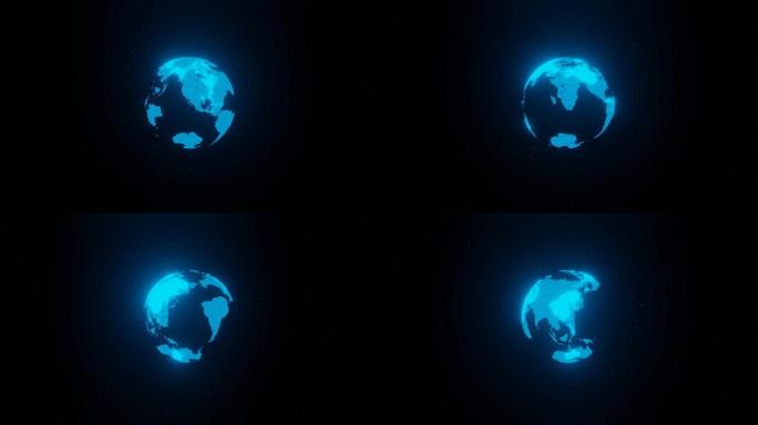 蓝色科技粒子循环转动地球