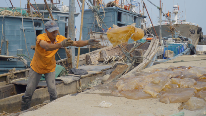 4K沿海渔村-渔民-海鲜市场