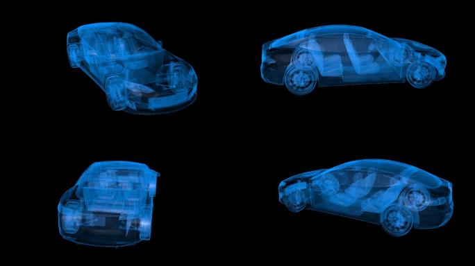 半透明新能源汽车360度展示