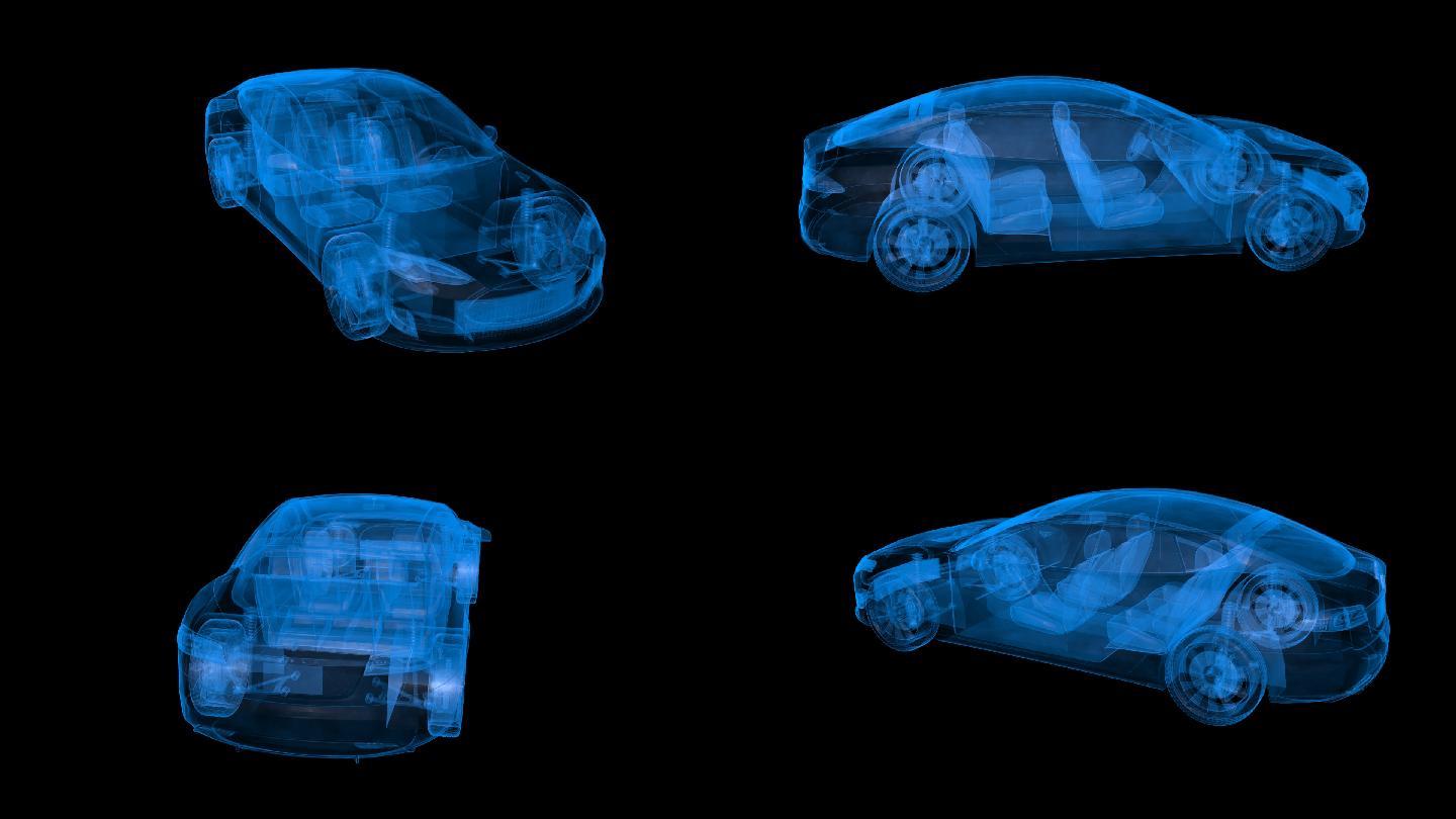 半透明新能源汽车360度展示