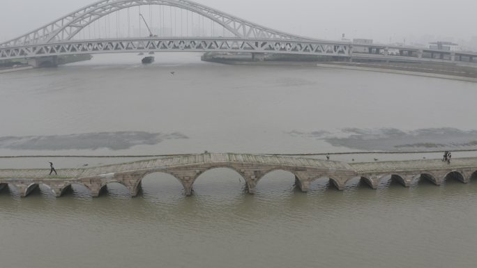 4K航拍苏州宝带桥放风筝DLog原片