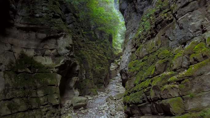 奉节喀斯特地貌地缝航拍4K