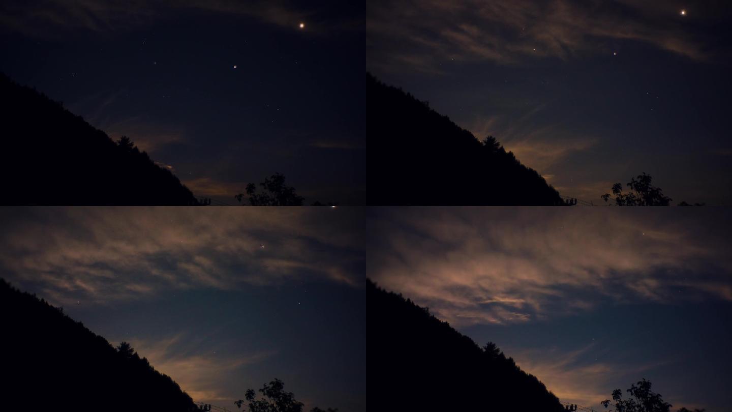 1080P延时拍摄日出前的黎明-云朵
