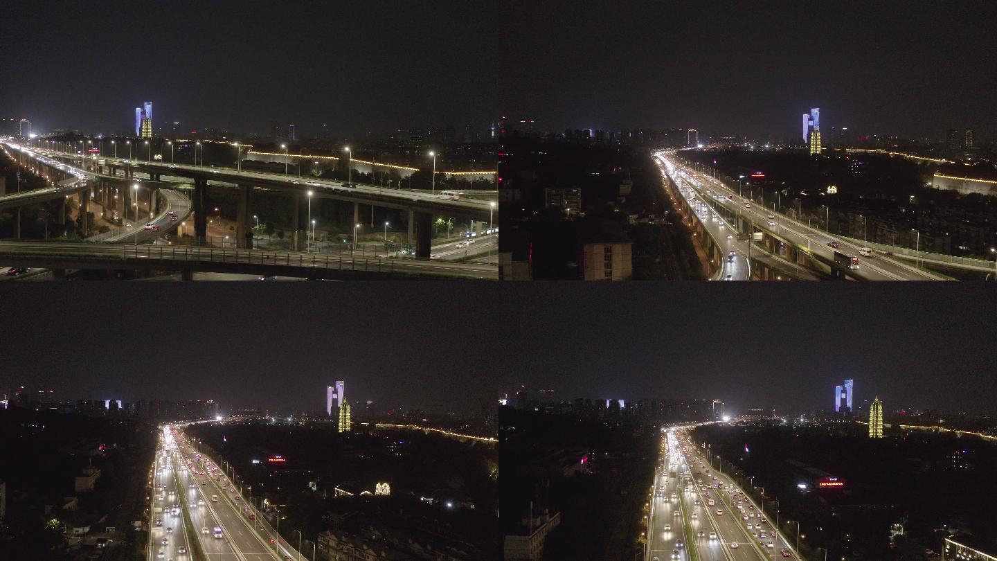 4K-log-南京城市交通应天大街高架桥