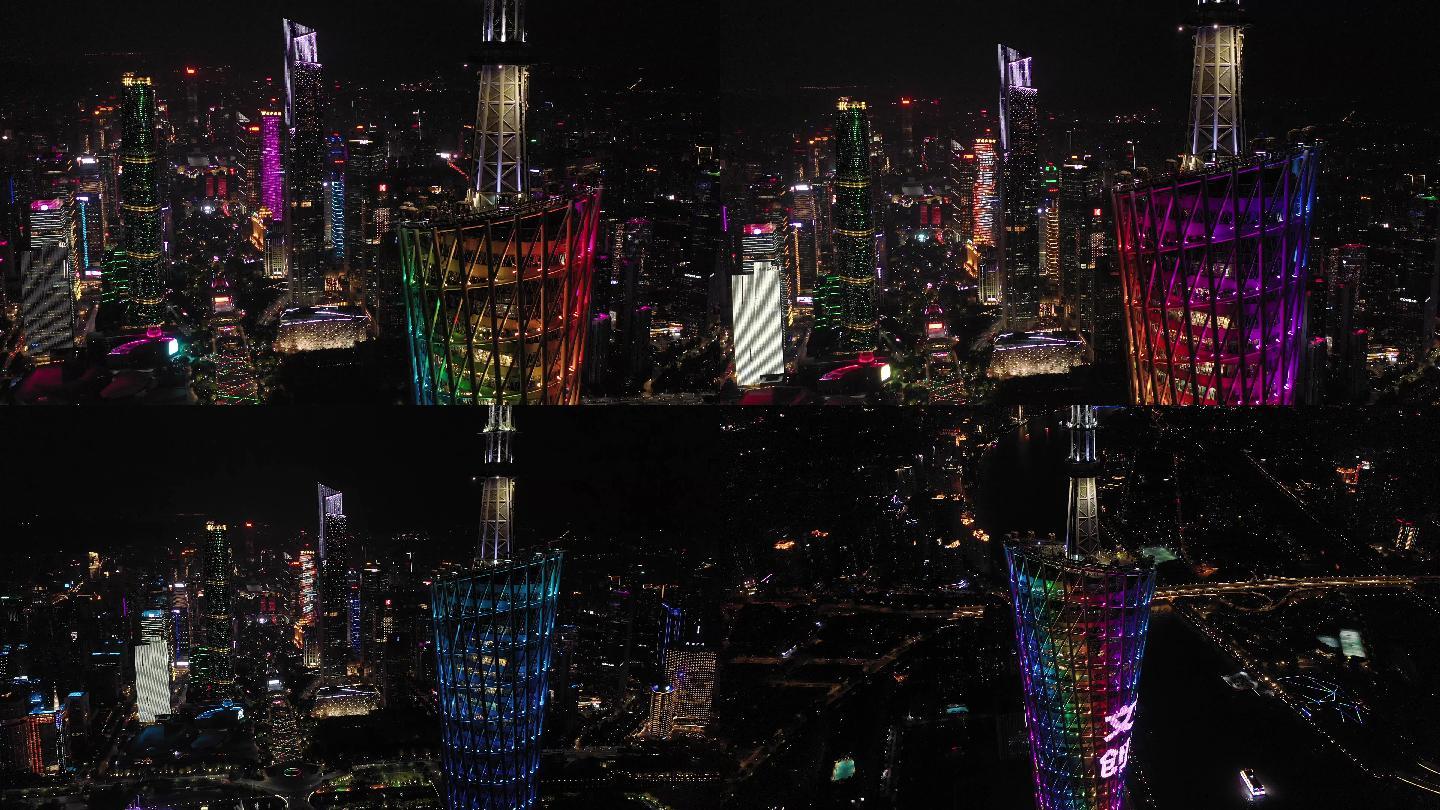 广州塔珠江新城4kCBD航拍城市文明宣传