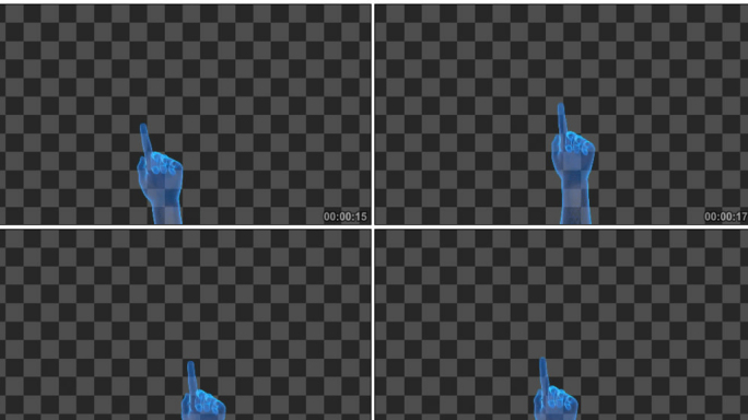 蓝色科技手指点击动作视频（3组）