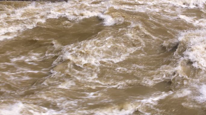 4K浑浊的汛期洪水黄河水-可商用