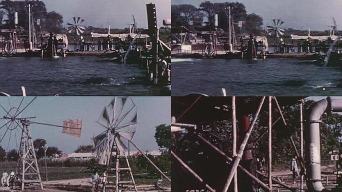 50年代水上乐园水车水泵抽水车